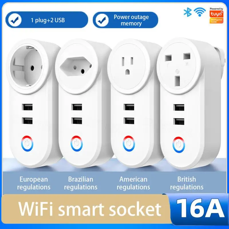 

Умная розетка с 2 USB-портами и поддержкой Wi-Fi