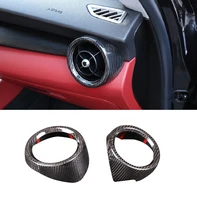 real carbon fiber interior front air outlet decorative cover protective frame cover for alfa romeo stelvio 2017 2020