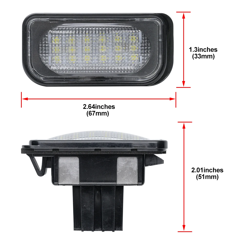6500K 2 шт. светодиодные номерные знаки для Mercedes Benz W203 sedan 2001-2007 CLK class A209 C209 SL R230 Chrysler