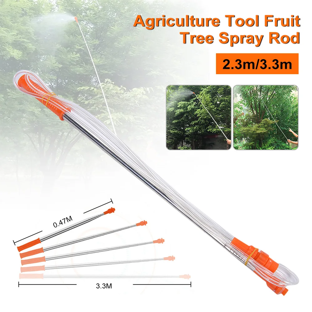 

3.3m Retractable Spraying Rod Stainless Steel Extension Bar High Pressure Agricultural Pesticide Sprayer Garden Watering Tools