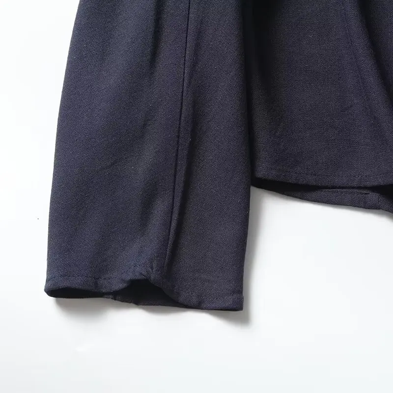 Рубашка женская льняная с V-образным вырезом и длинными рукавами