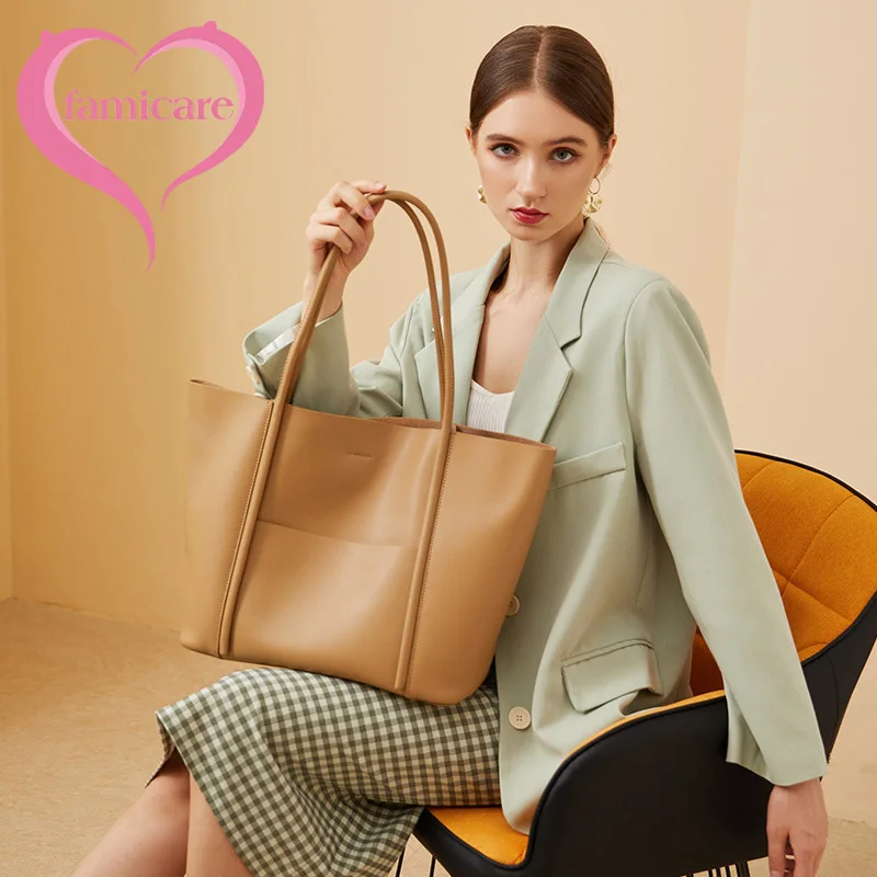 New Women Tote Bag Female Casual Fashion Split Leather Luxury Large Shoulder Bag Lady Daily Using Handbag 2pcs Set Shopping Bag