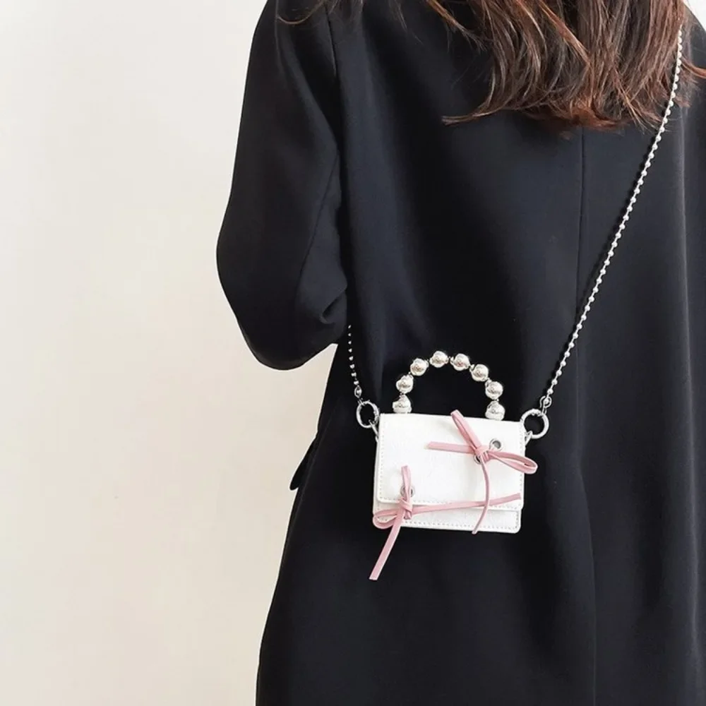 Милая квадратная мини-сумка с бантом Корейская женская сумка через плечо Y2k на