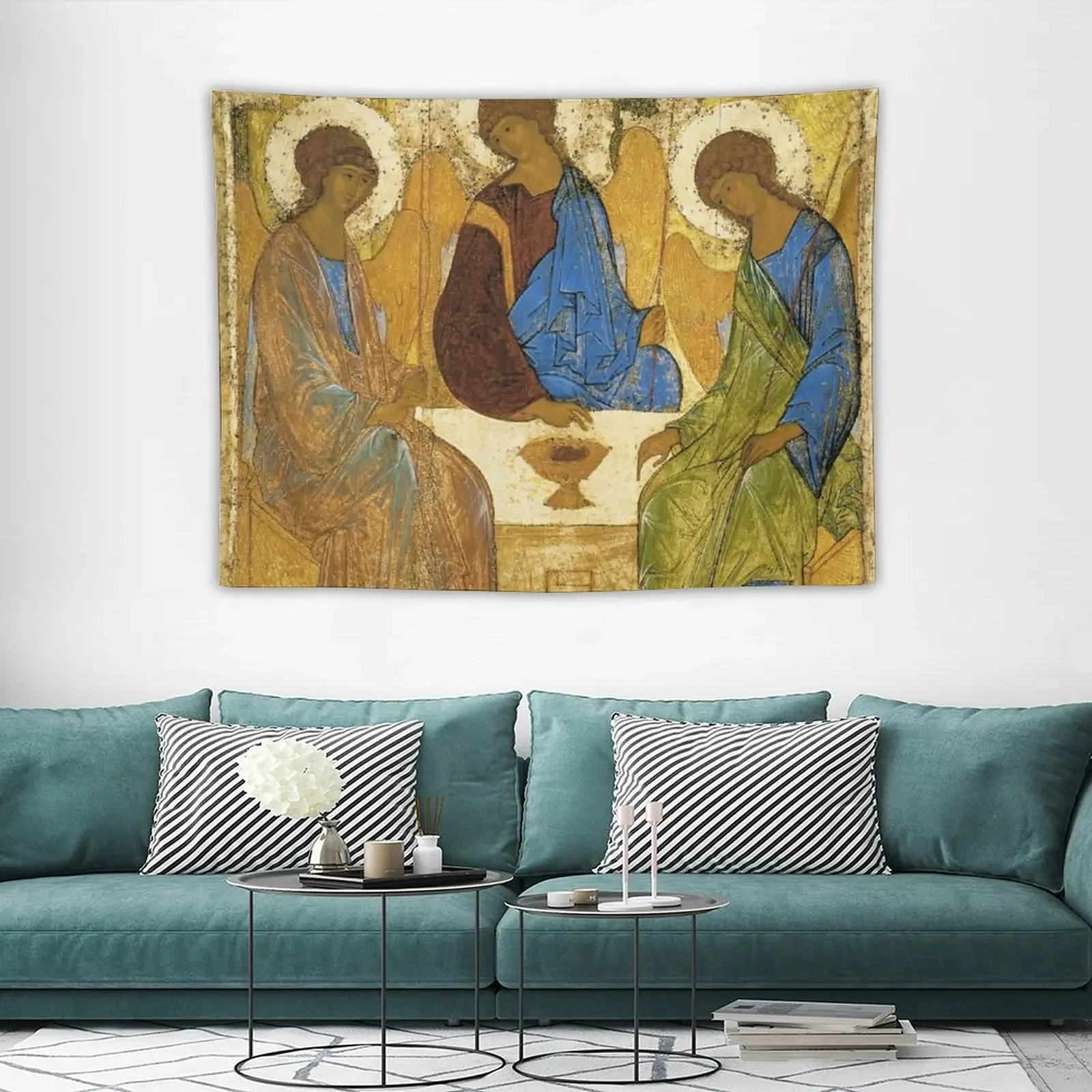 Андрея Рублев Святая Троица (альсо под названием Гостинность Авраама) 1411 гобелен