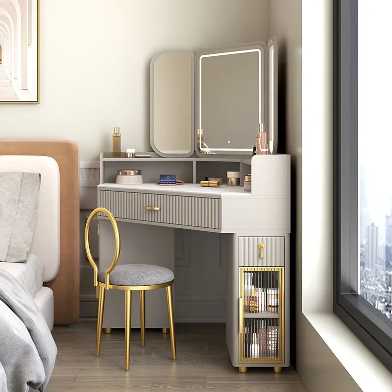 Роскошный деревянный туалетный столик угловой современный треугольный