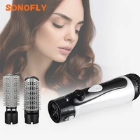 sonofly 2 in 1 anion hair dryer hot air comb set professional curling iron straightener wet and dry curler homeuse salon cf 888