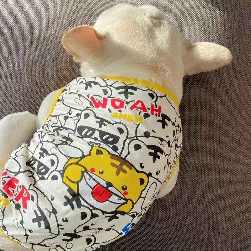 Футболка с принтом в виде милого Тигра для французского бульдога маленьких и