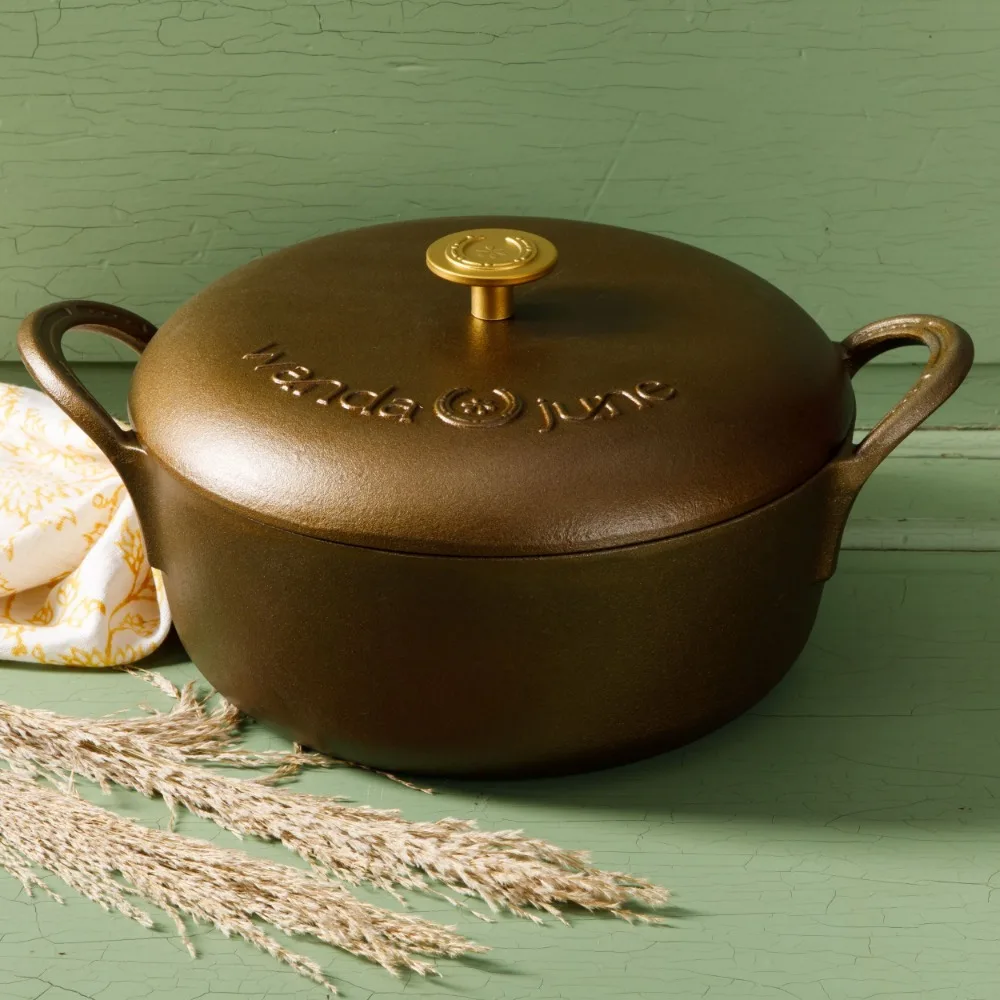 

Home Bronzed Pre-Seasoned Cast Iron 5-Quart Dutch Oven W/ Lid