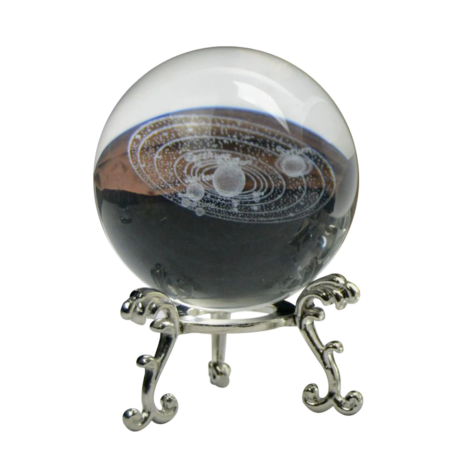 

3D Solar System Crystal Ball Sphere Home Decor Gift With Base Planet Model Science Astronomy Learning Toys For Children