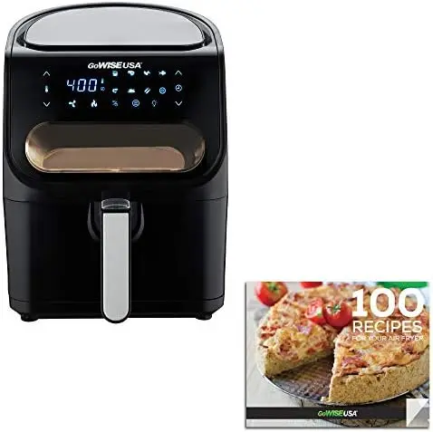 

4-Quart Air Fryer with Viewing Window and 8 Presets, 4-QT, Black