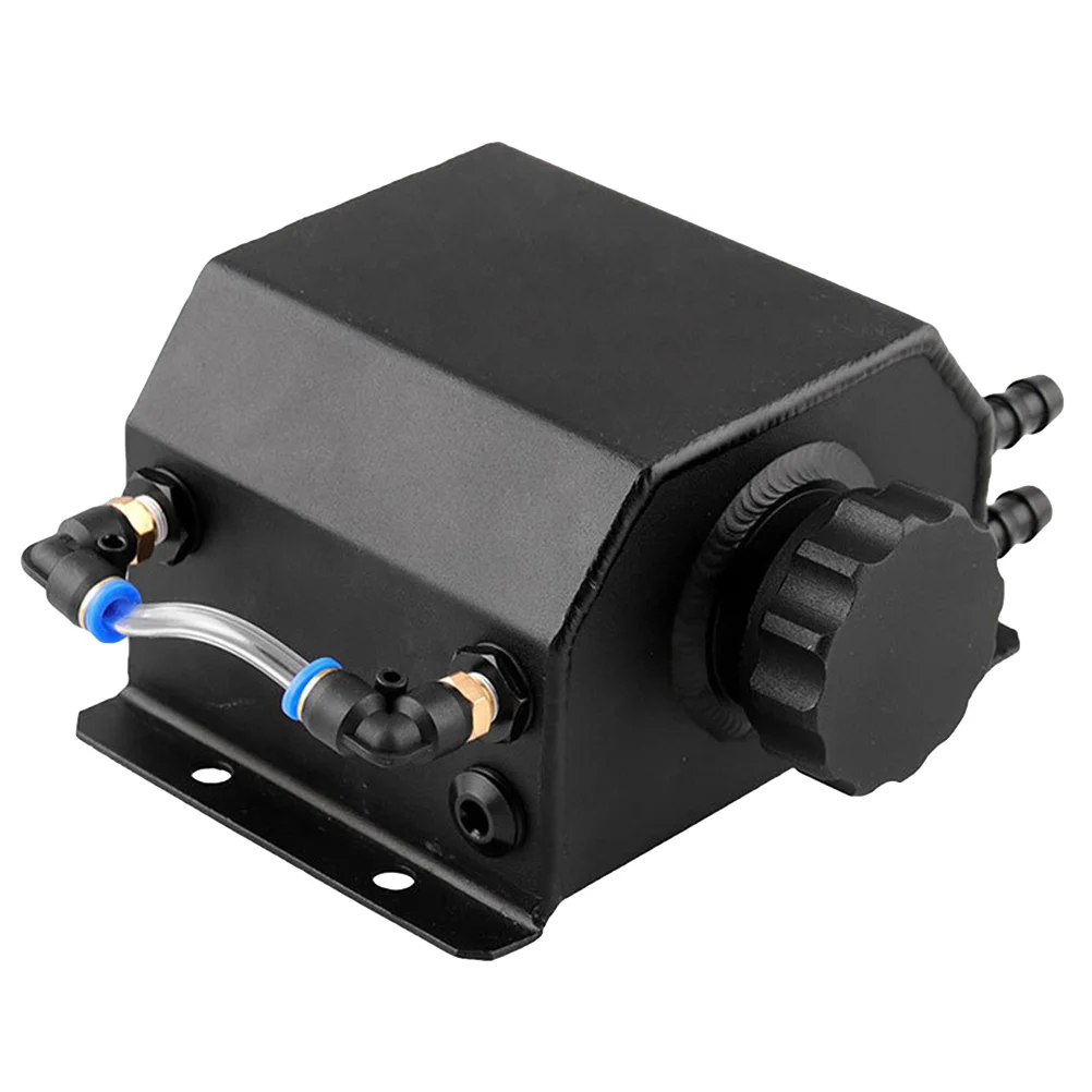

Universal 1L Aluminum Car Oil Catch Can Automobiles Vehicle Oil Tank Reservoir Breather Tank with Drain Plug (Black)