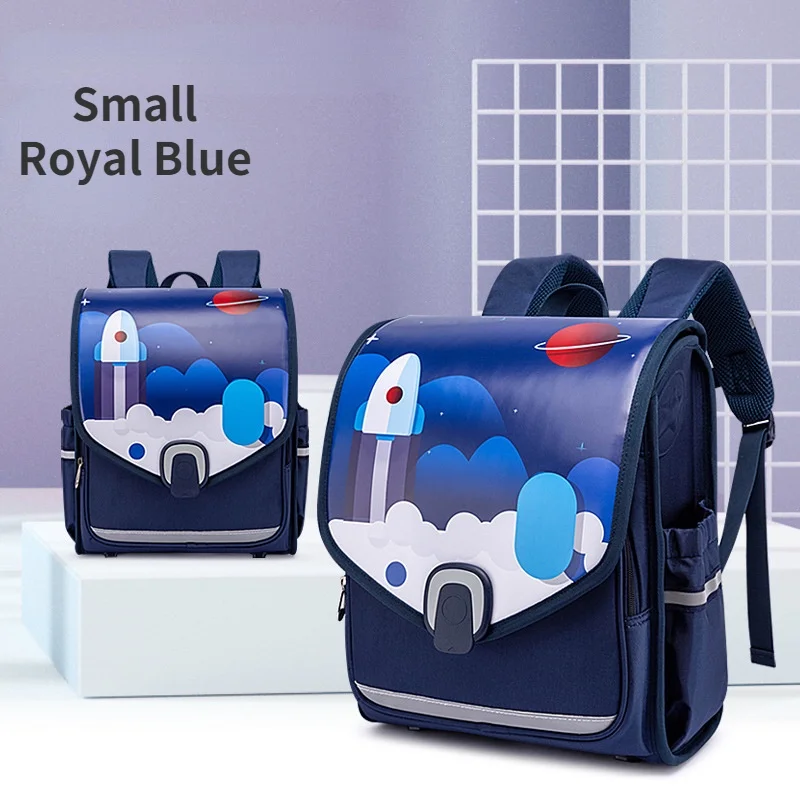 Girls Princess Mermaid Boys UFO Fashion British Style Backpacks New Children Cartoon Large Capacity Reflective Schoolbags Hot