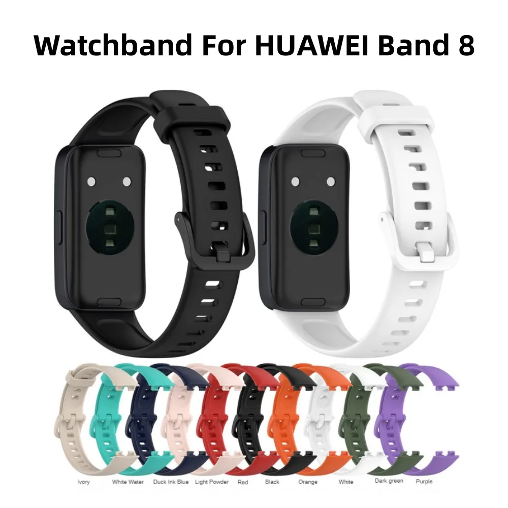 

Watch Strap For HUAWEI Band 8 Smart Watch Waterproof Sweatproof Comfortable Sports Silicone Watchband Watch Accessories