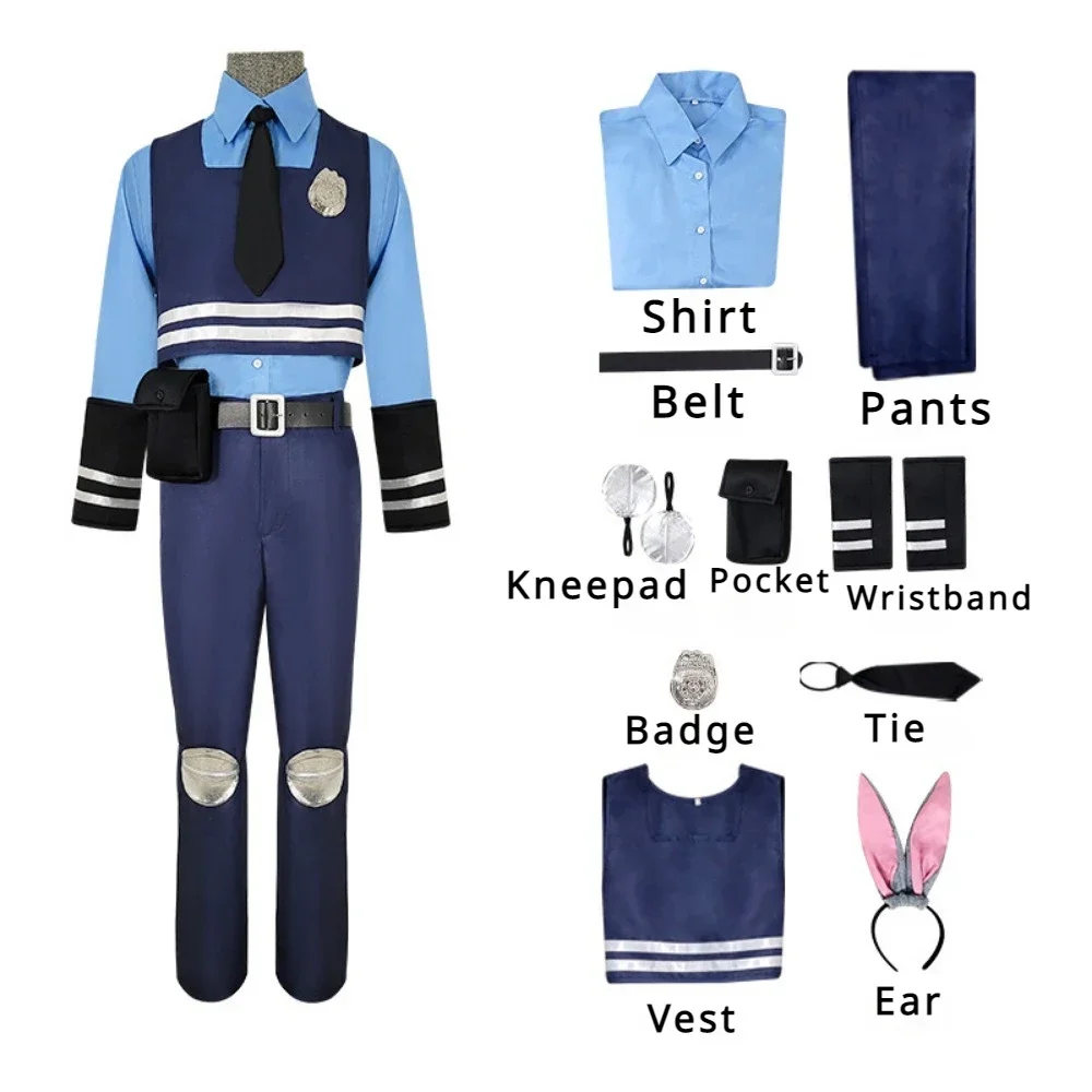 Костюм для косплея Джуди зоотрополис из фильма женское платье пояс галстук