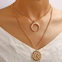 sun goddess necklace ancient simple temperament moon pendant sweater chain bohemian neck chain jewelry