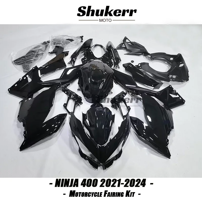 Фото Полный комплект обтекателей для мотоцикла Shukerr Moto Abs, подходит для Kawasaki Ninja400 Ex400 2018 2019 2020 2021 2022 2023, черный №1