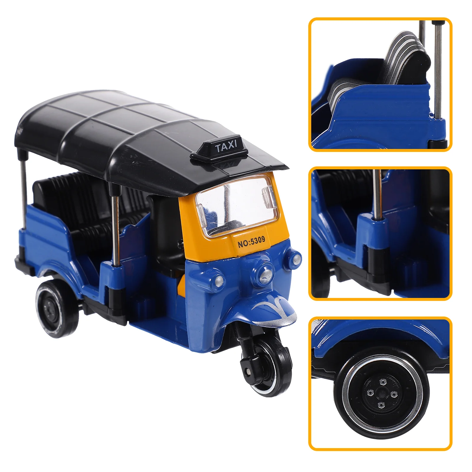 

Car Decor Miniature Model Desktop Ornament Decorate Classic Tricycle Decoration Statue Plastic Retro