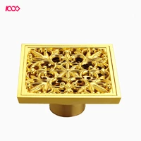 all copper floor drain golden shallow water single use square deodorant and insect proof floor drain