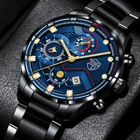 luxury brand mens sports watches fashion men business stainless steel quartz watch man casual luminous clock relogio masculino