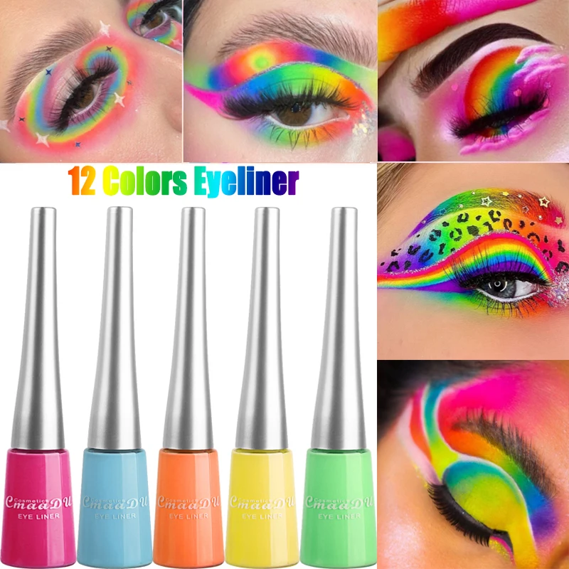 

12Color Colorful Eyeliner Matte Smooth Waterproof No Smudging Quick Drying Long Lasting Liquid Eye Liner Women Beauty Eye Makeup