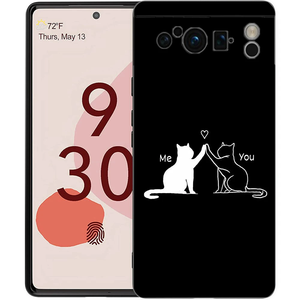 Фото Чехол для телефона Cat Line Black Cats для Google Pixel 9 8 9A 8A 7 7A 6 Pro XL 6A 5G, черный мягкий чехол с роскошным чехлом из ТПУ №2