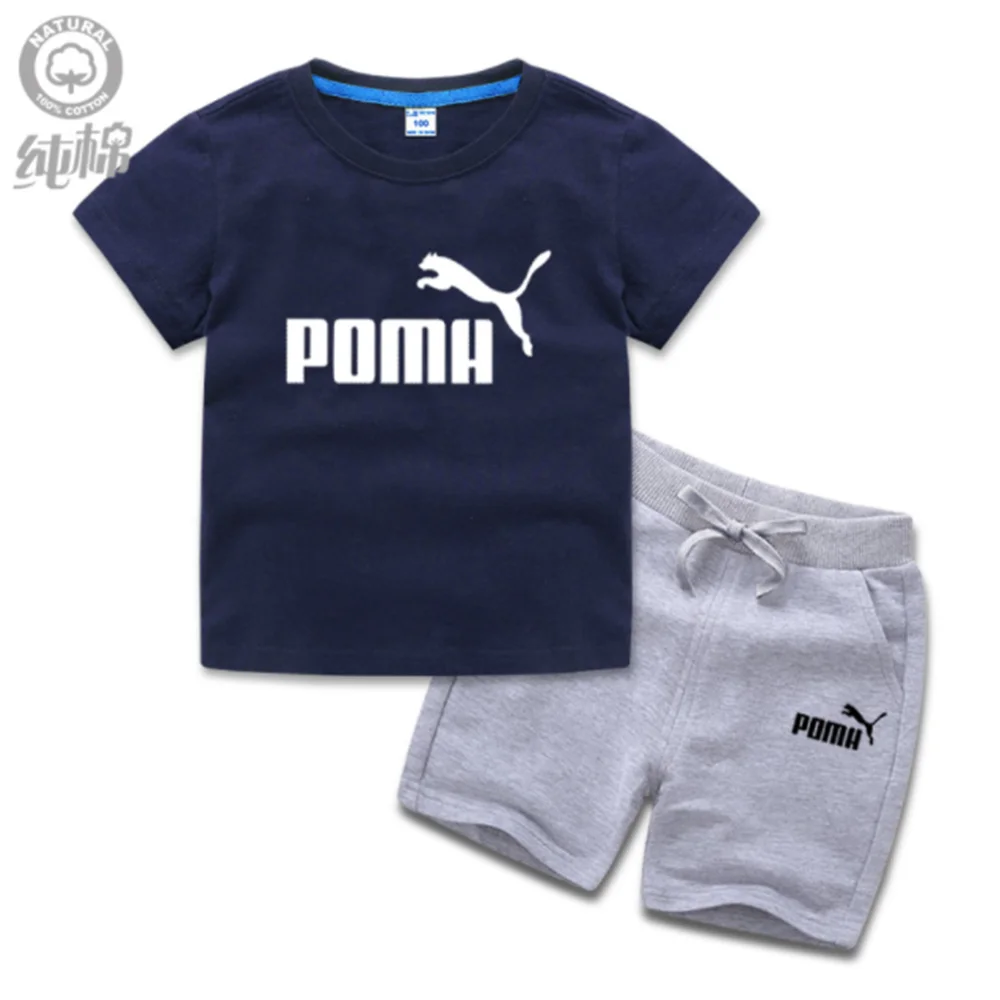 

2022 New Summer Disney Cartoon Printing Children's Boys and Girls Cotton T-Shirt Shorts Baby Top + Shorts Two-Piece Set