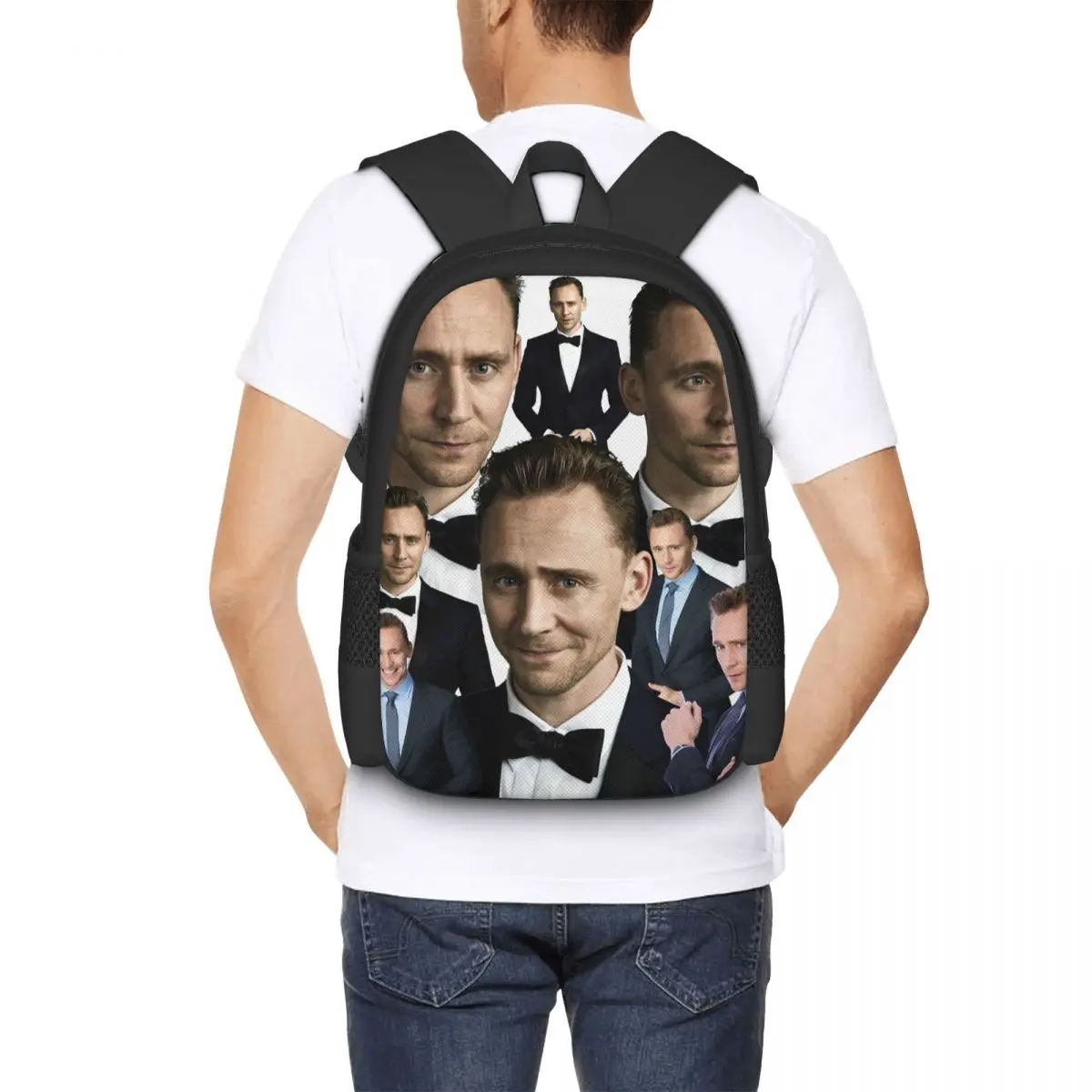 Tom Hiddleston Collage Backpack for Girls Boys Travel RucksackBackpacks for Teenage school bag
