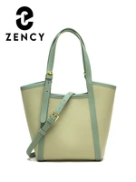 zency genuine leather bag for women fashion bucket handbag 2022 young female designer tote bag luxury brand crossbody shoulder