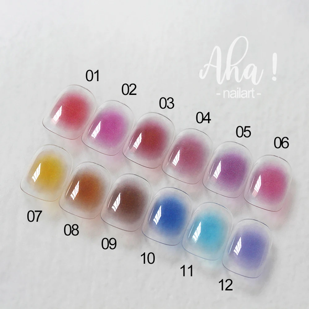 

12 цветов, Розовые наклейки для ногтей, румяна, градиентные наклейки, наклейки, самоклеящиеся прозрачные водонепроницаемые ультратонкие 3D Слайдеры для ногтей