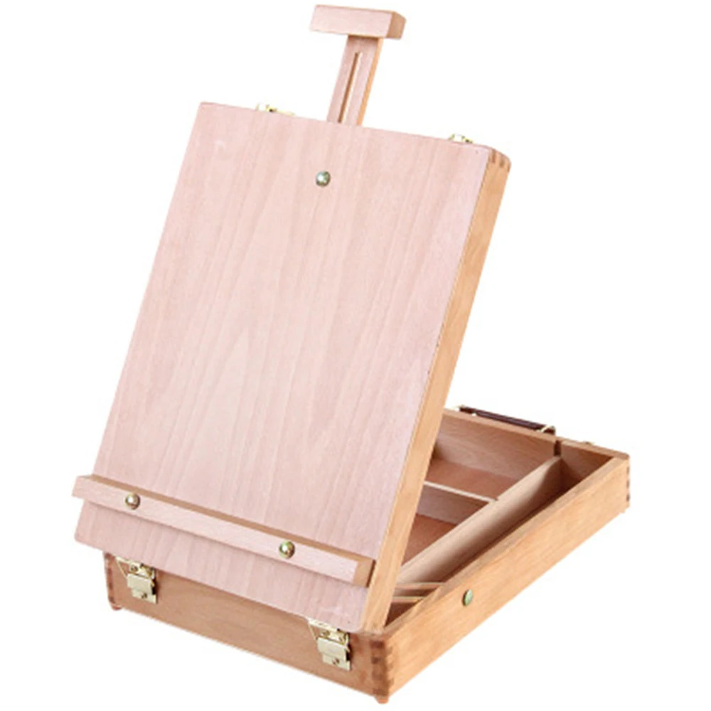 

Paint By Numbers Easel Multifunctional Storage Box Partially Detachable Easel Oil Painting Wood Table Board Retractable Tool