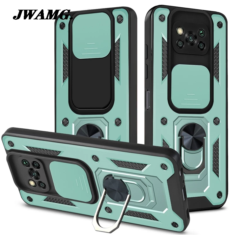 

Magnetic Car Mount Ring Shockproof Armor for Xiaomi POCOM3 X3 NFC11TPro Redmi9 9A 9C Note10 9 K40 Mi 11LiteBack Cover Phone Case