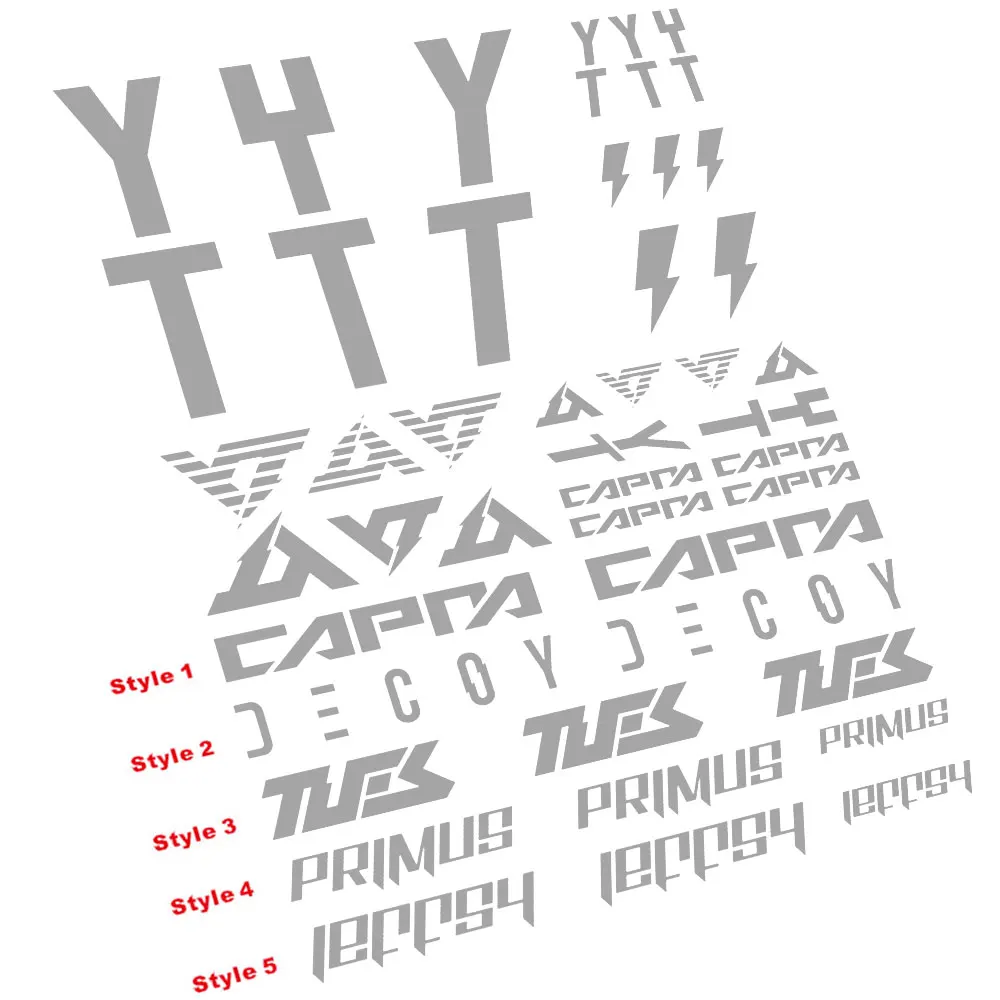 Фото Наклейки-декали для рам велосипедов YT Industries CAPRA, TUES, JEFFSY, DECOY, Primus Style, комплект для велоспорта №5