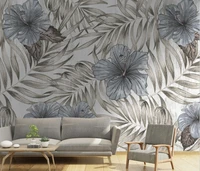 beibehang custom 3d wallpaper mural hand painted leaves flower retro american pastoral background wall papel de parede