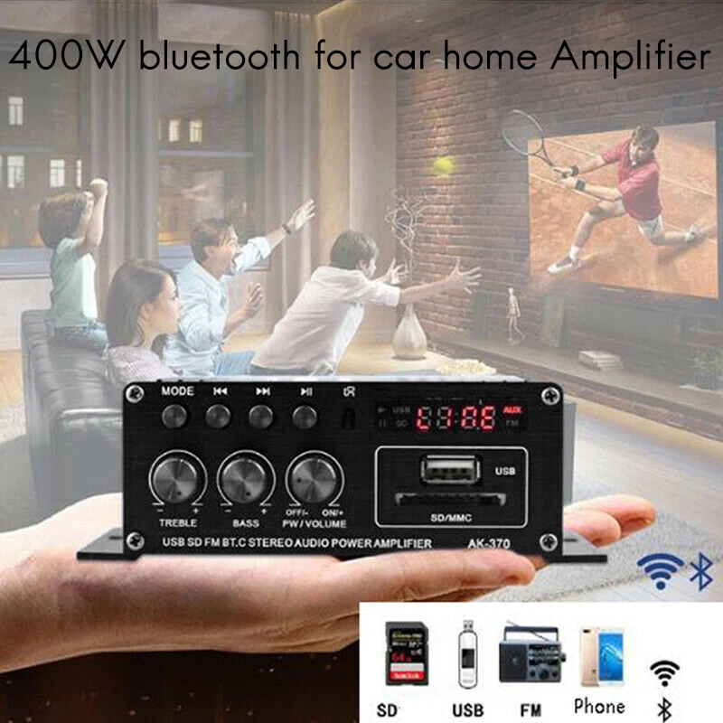 

400 Вт 2x200вт стерео Hifi автомобильный домашний сабвуфер автомобильный аудио автомобильный усилитель Amp звуковой динамик Bluetooth EDR аудио усилите...