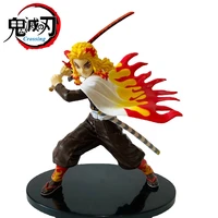 20cm demon slayer anime figure rengoku kyoujurou battle scene model desktop ornaments figurine collection toys birthday gift