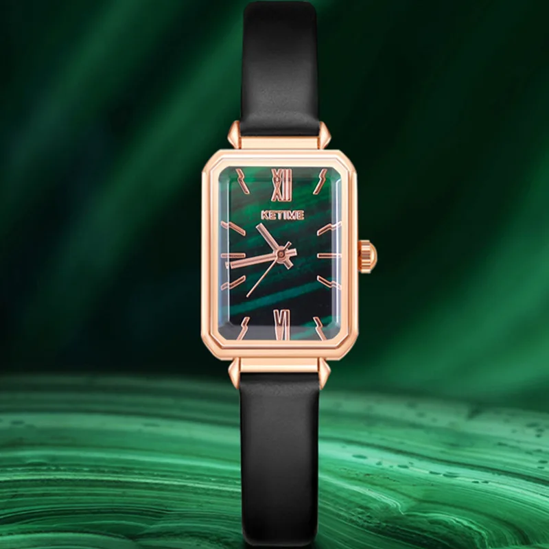 

Retro Rectangle Quartz Roma Mini Dial Casual Wrist Watch Stainless Net Strap Fashionable Clock Waterproof Wristwatch for Women