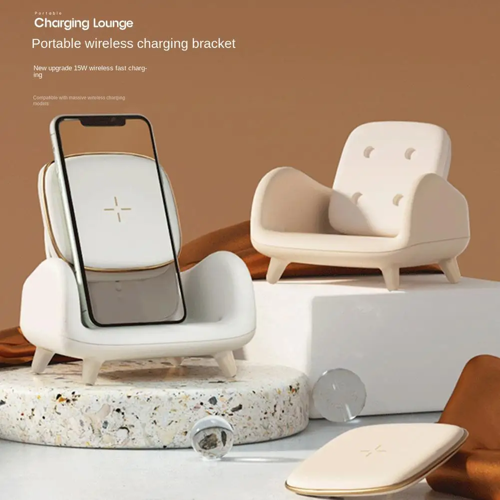 

Janpim Wireless Charging For Ios Android Phone 15w Fast Charge handsfree Sofa Chair Phone Holder Stand For Office Home wholesale