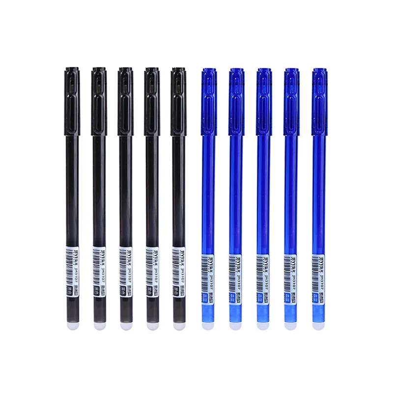 

10pcs/lot Office School Erasable Pen Set 0.5mm Washable Handle Gel Pens for Students Gift Blue Black Ink Kawaii Stationery