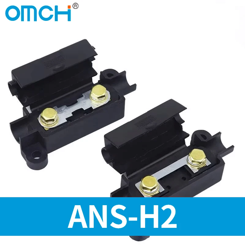 Фото OMCH 1 комплект автомобильных предохранителей ANS-H2 30A 40A 50A 60A 70A 100A 120A 200A 1-контактный предохранитель небольшой вилочный болт держатель предохранителя №1