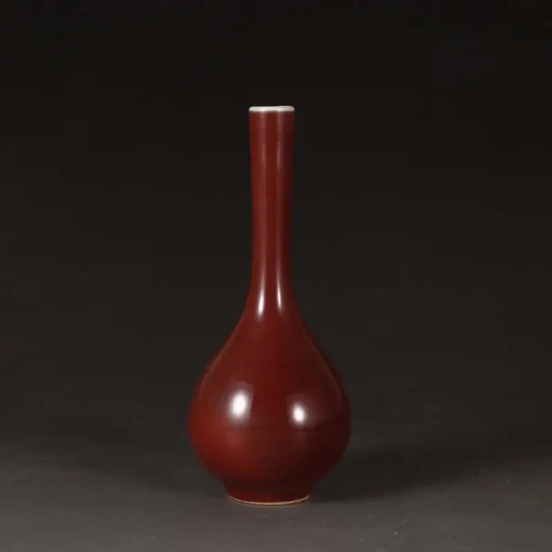 

Китайская фарфоровая ваза Qing Yongzheng с Красной глазурью 6,30 дюйма