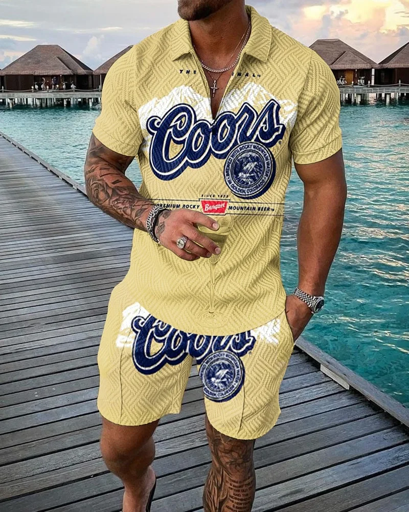 

European and American new men's 3D POLO shirt suit short sleeve pullover casual men's T-shirt Color pattern