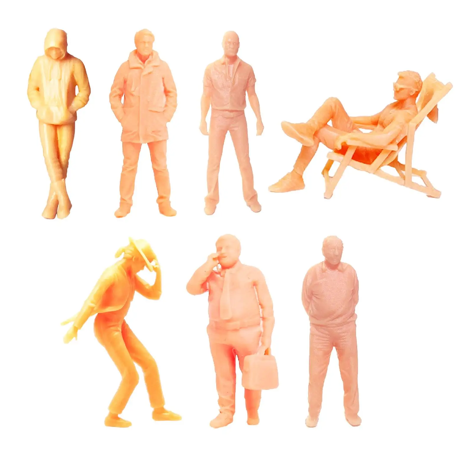 

1/64 Scale Figure Realistic Resin Miniature Model Figures for DIY Projects Sand Table Architectural Micro Landscape Layout