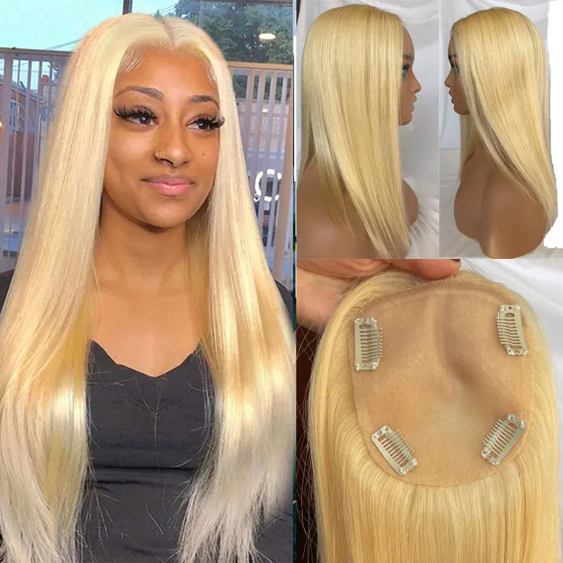 

10A Virgin Brazilian Hair Silk Base Closure Straight Silk Base Top Closure 613 Color Topper For Women Hair Pieces Clip in Crown