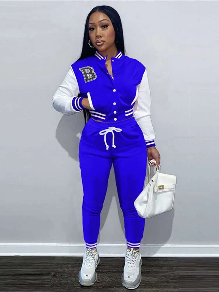 WJFZQM Лоскутная Куртка однобортный монограммный бейсбольный спортивный костюм