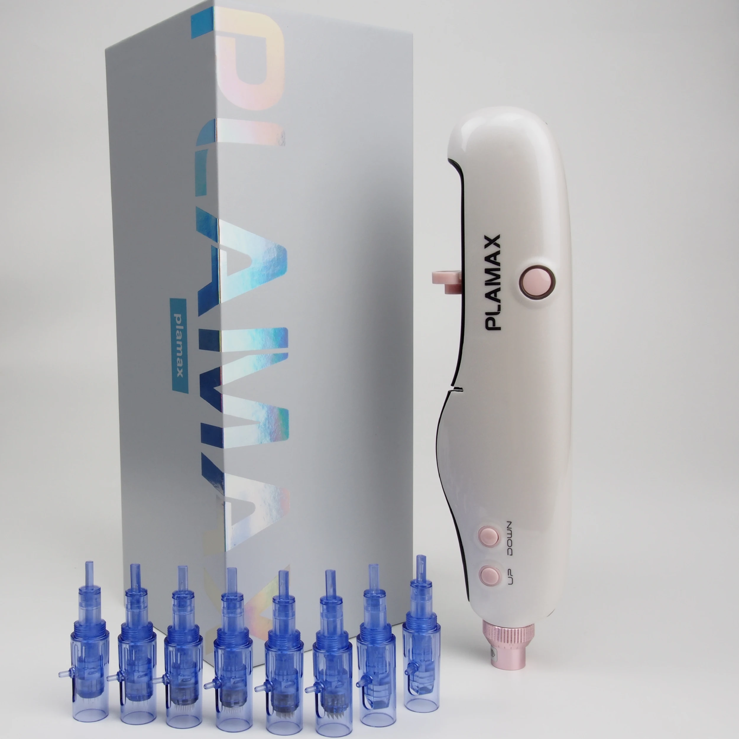 Plamax Automatic Hydra Mesogun Pen LED Hyaluronic Acid Wireless Operation DermaPen For Different Essence 10pcs Cartridge