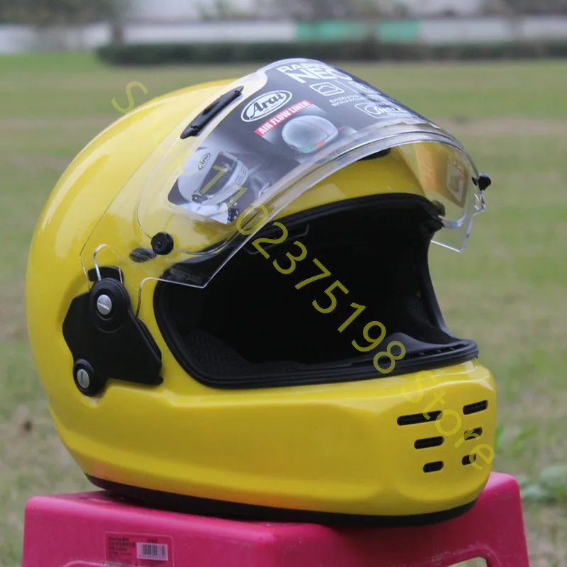 RAPIDE NEO Fiberglass Japanese Mode Full Face Helmet For Harley Motorcycle And Cruise Protective Yellow