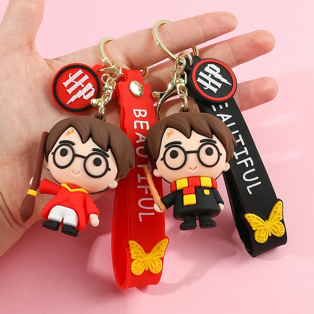 

Cartoon Harri Cute Magician PVC Key Chain Bag Pendant Doll Potter Ron Weasley Pendant Couple Car Key Chain