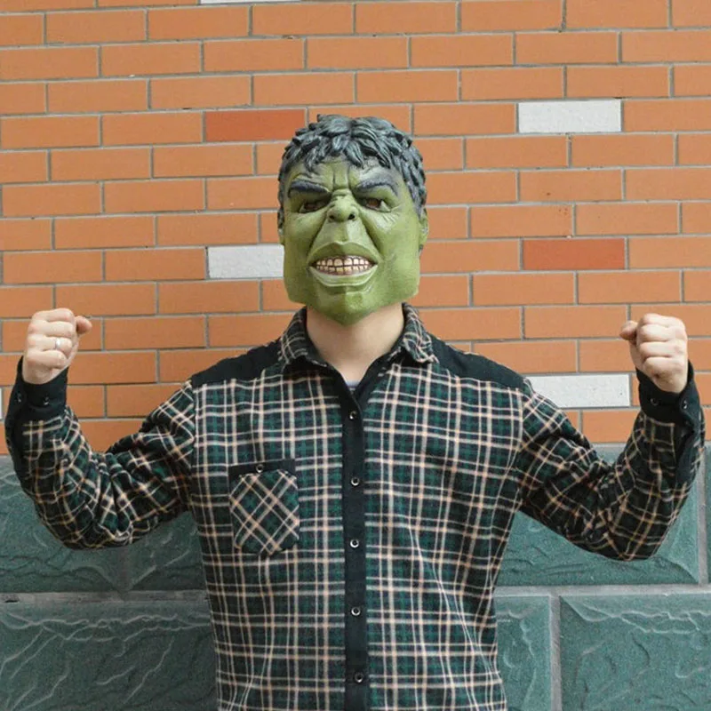 

Маска Crazy Hulk для взрослых, на все лицо, фотореквизит, Реалистичная латексная маска для Хэллоуина, маскарада, вечеринки, подарки для детей