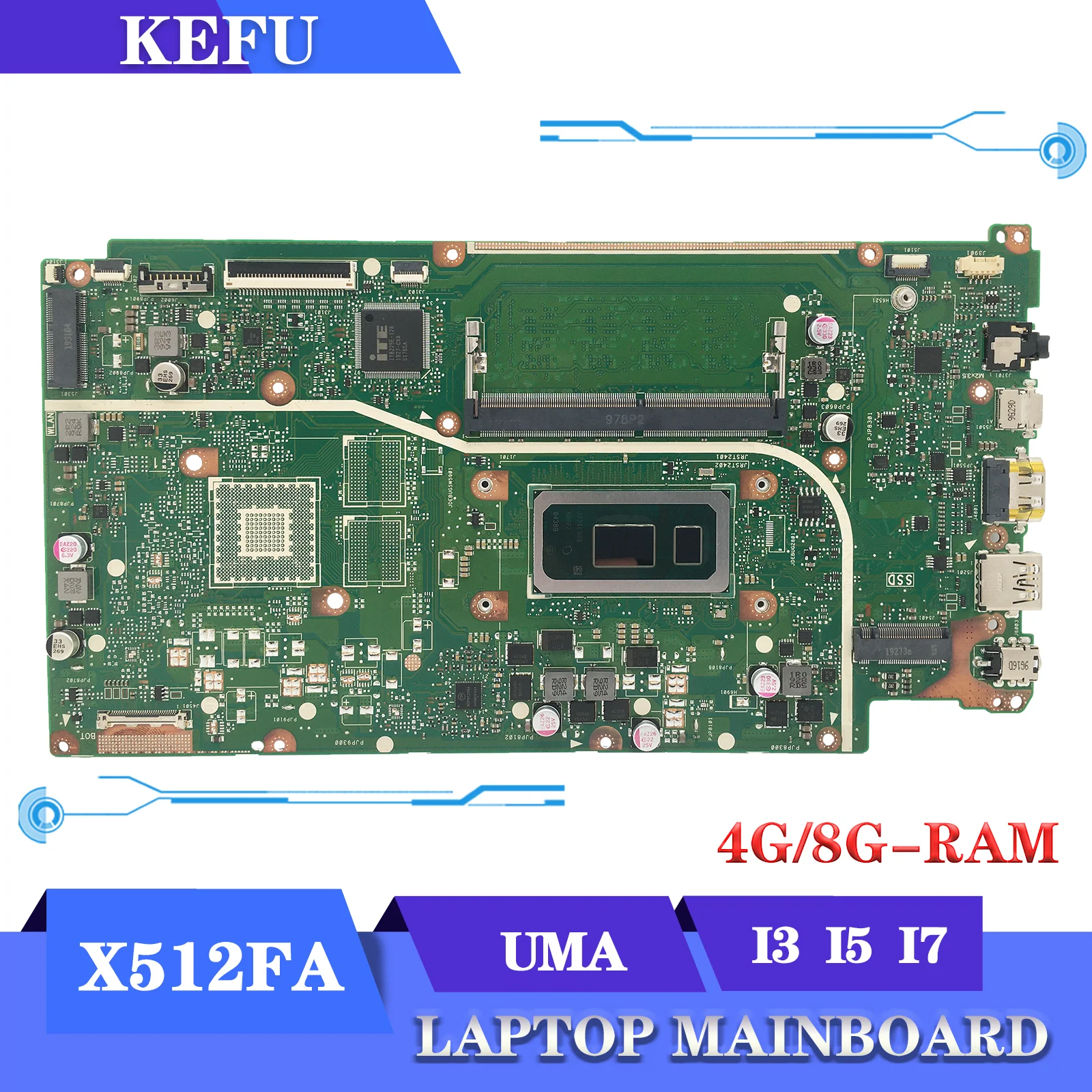 

KEFU Motherboard A712FA F712FA S712FA X712FA X712FAC V5000FA X512FA F512FA K512FA V512FA S512FA A512FA Laptop Mainboard I3 I5 I7