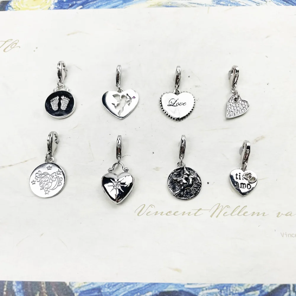 Браслет из серебра 925 пробы с кулоном в виде сердца | Украшения и аксессуары